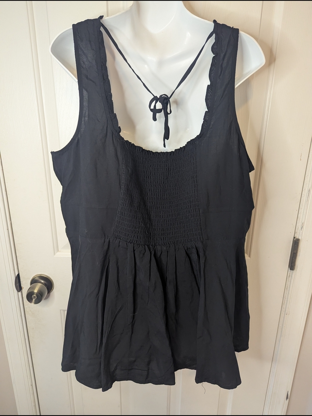 Torrid Black Babydoll Challis Corset Top Sleeveless Peplum Hook-Eye Plus Size 2 - Picture 4 of 11